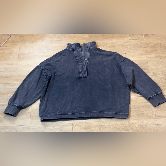 Aerie Women’s Getaway Quarter Snap Sweatshirt Size Large - Picture 2 of 7